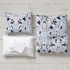 Luna Paisley Duvet Bedding Set with Duvet Cover, Duvet Insert, Sham, Sheet Set + Pillow Inserts