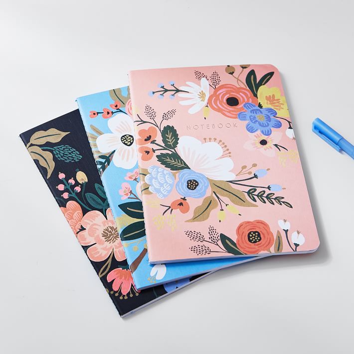 Rifle Paper Co. Lively Floral Stitched Notebooks, Set of 3