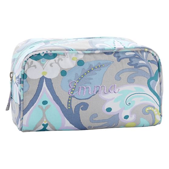 Sleepover Gray Jewel Damask Medium Toiletry Case - Sale 