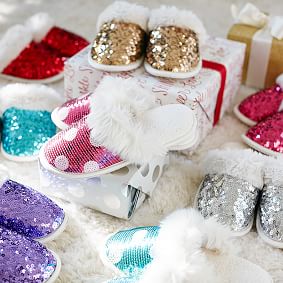 Sparkle Sequin Slippers, Red