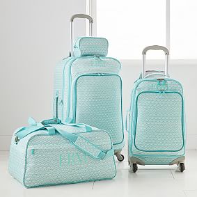 Mermaid Scallop Checked Spinner | Teen Luggage | Pottery Barn Teen