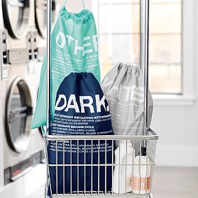 Easy Sort Laundry Bags, Set Of 3, Pool/Navy/Gray