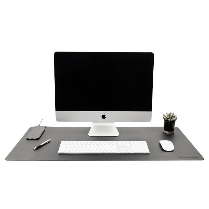 Wireless Charging Faux Leather Desk Pad