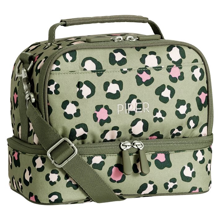 Gear-Up Olive Leopard Dual Compartment Lunch Bag