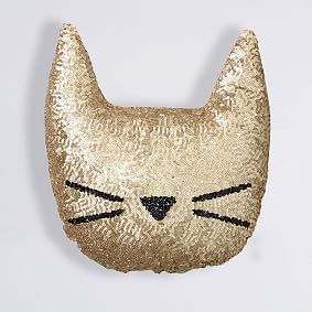 The Emily &amp; Meritt Sequin Cat Pillow