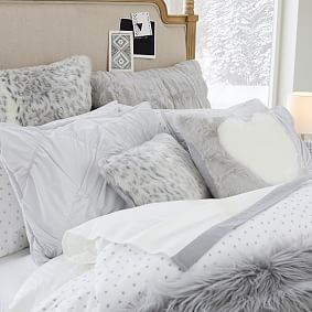 Ruched Faux-Fur Pillow Covers