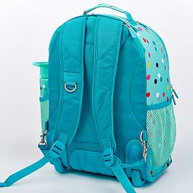 Gear-Up Mint Peace Paisley Rolling Backpack