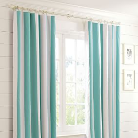 Cottage Stripe Curtain With Blackout Lining