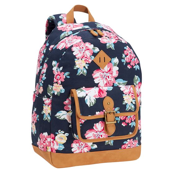 Navy Bloom Burst Teen Backpack Pottery Barn Teen