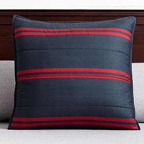 Riverside Stripe  Comforter &amp; Sham, Navy/Red