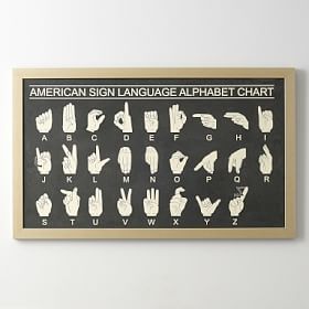 American Sign Language Alphabet Framed Art | Wall Prints | Pottery Barn ...