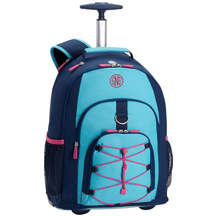 Gear-Up Bright Blue Colorblock Rolling Backpack