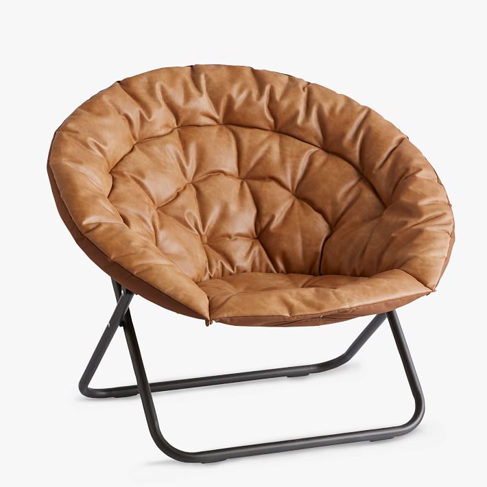 Faux Leather Caramel Hang-A-Round Chair