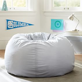 Light Gray Washed Twill Beanbag