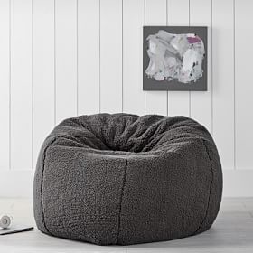 Sherpa Charcoal Bean Bag Chair Slipcover Only | Pottery Barn Teen