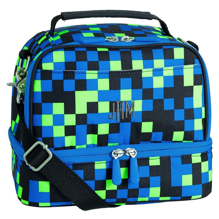 Gear-Up Neon Pixel Dual Compartment Lunch Bag