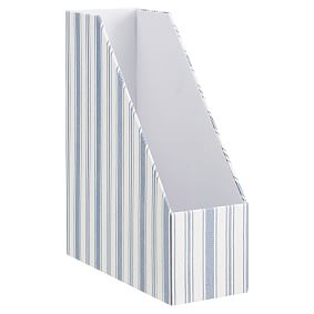 Fabric Desk Accessories, Set of 3, Blue Ticking Stripe