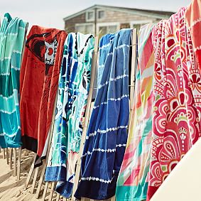 Tie Dye Stripe Beach Towel, Pink