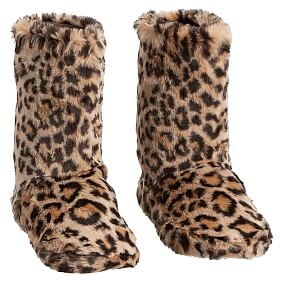 Faux-Fur Booties, Cheetah