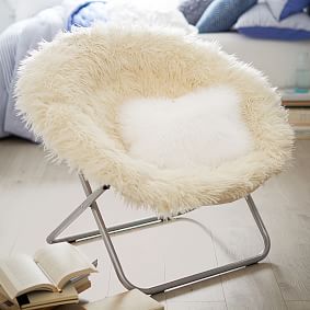 Ivory Furlicious Faux-Fur Hang-A-Round Chair
