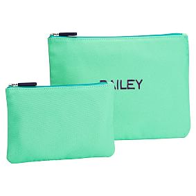 Gear-Up Colorblock Flat Pouches, Set of 2