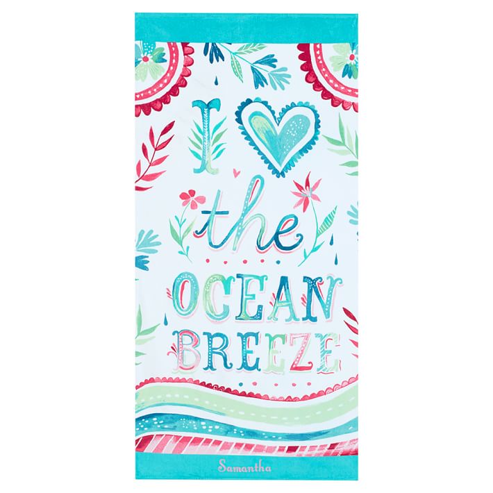 Katie Daisy &quot;I Heart the Ocean Breeze&quot; Beach Towel