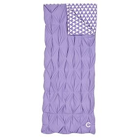 Pintuck Sleeping Bag &amp; Pillowcase, Purple Sweethearts