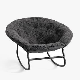 Sherpa Charcoal Hang-A-Round Rocking Chair