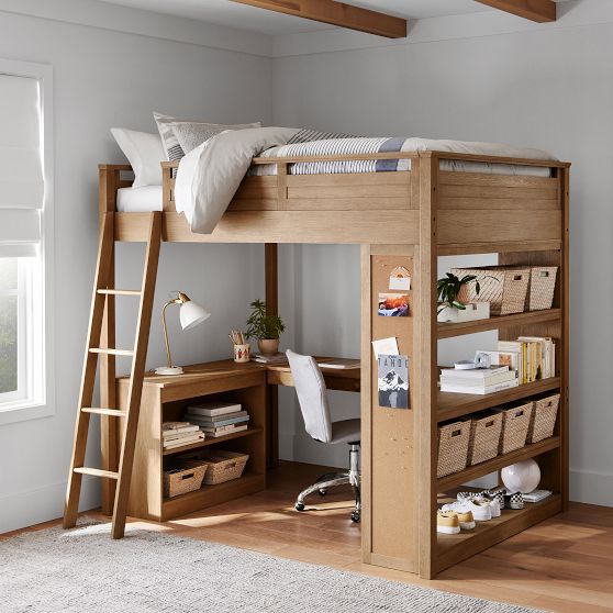 Twin Size Loft Bed with Desk & Drawers for Kids Teens, Girls Boys Bedroom,  Solid Wood Loftbed Frames with Shelves & Cabinet,Grey - Yahoo Shopping