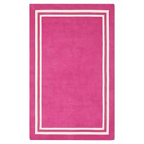 Decorator Border Rug, Pink Magenta