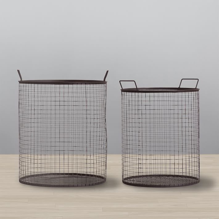 Wire Storage Baskets, Set Of 2