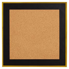 Paper Border Corkboard, Black With Gold Trim
