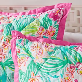 Lilly Pulitzer Orchid Reversible Quilt