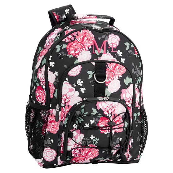 Garden Party Floral Black Teen Backpack 