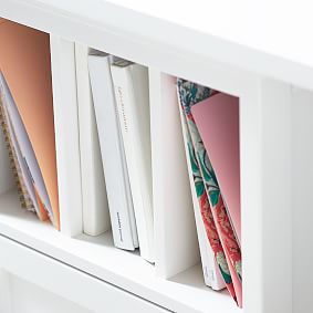 Beadboard Smart Divider Storage Desk, Simply White