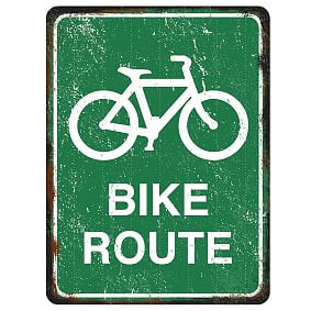 Metal Bike Route Sign
