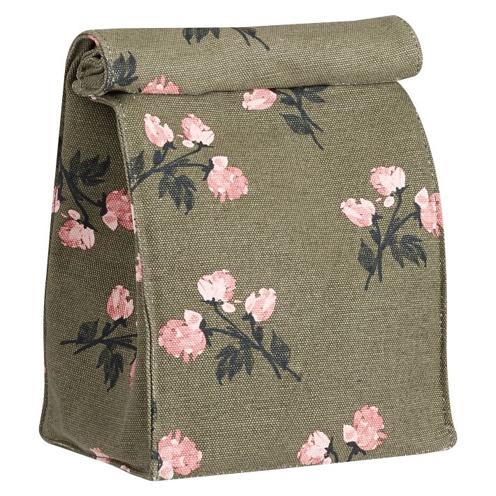 The Emily &amp; Meritt Olive Floral Sack Lunch Bag