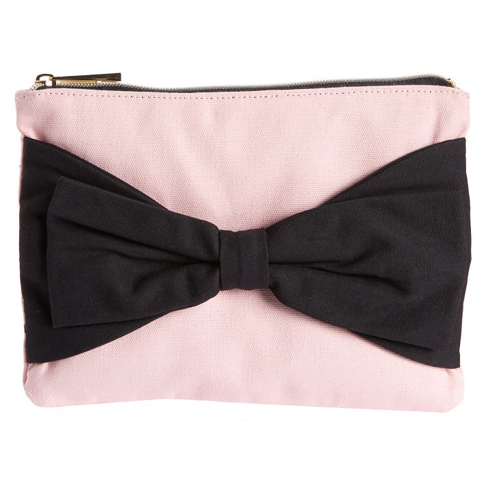 The Emily &amp; Meritt Blush with Black Bow Pencil Pouch