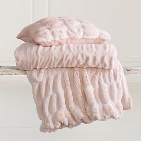 Faux-Fur Ruched Throw