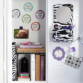 Gear-Up Black Zebra Mirror With Removable Pouch