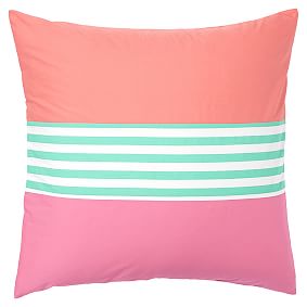 Nantucket Stripe Duvet Cover, Pink/Coral