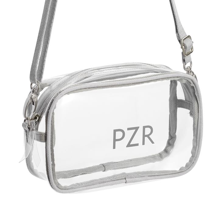 Clearly There Gray Trim Crossbody Bag