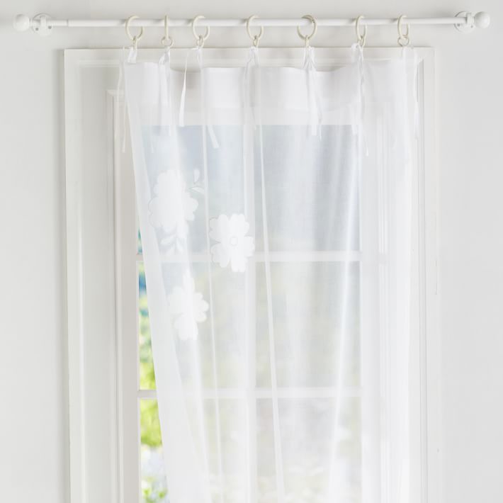 Flower Applique Sheer Curtain