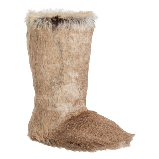 Wolf Faux-Fur Tall Bootie Slippers | Pottery Barn Teen