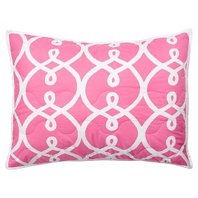 Totally Trellis Comforter &amp; Sham, Bright Pink