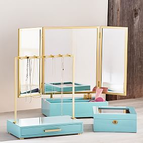 Lacquer and Brass Beauty Storage