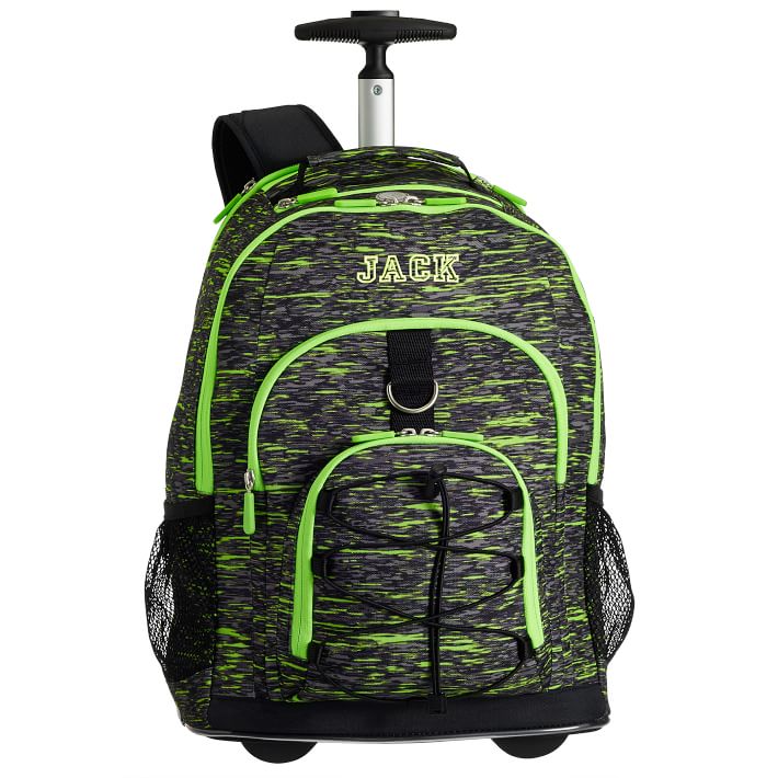 Gear-Up Green Static Rolling Backpack