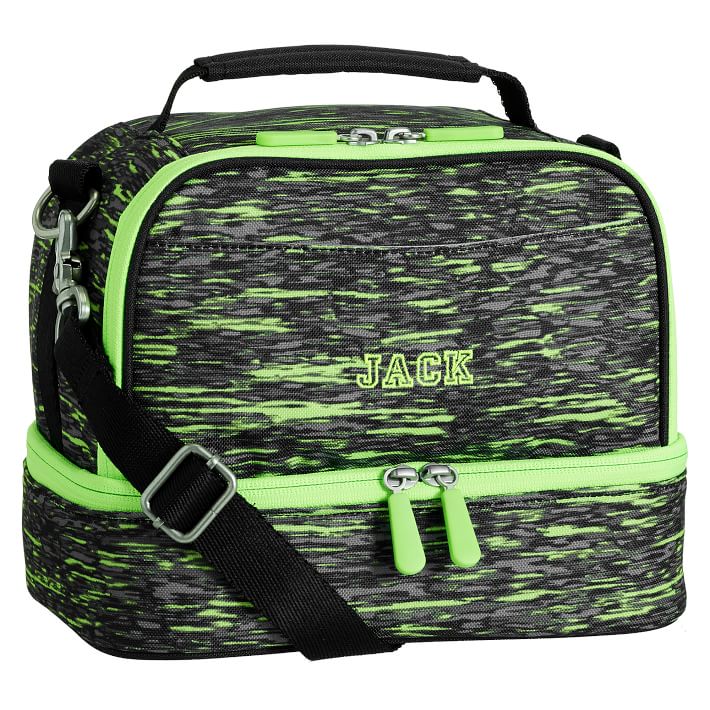 Gear-Up Green Static Dual Compartment Lunch Bag