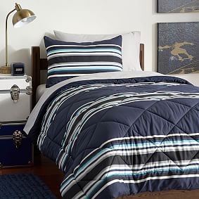 Sideline Stripe Value Comforter Set with Sheets, Pillowcase, Comforter