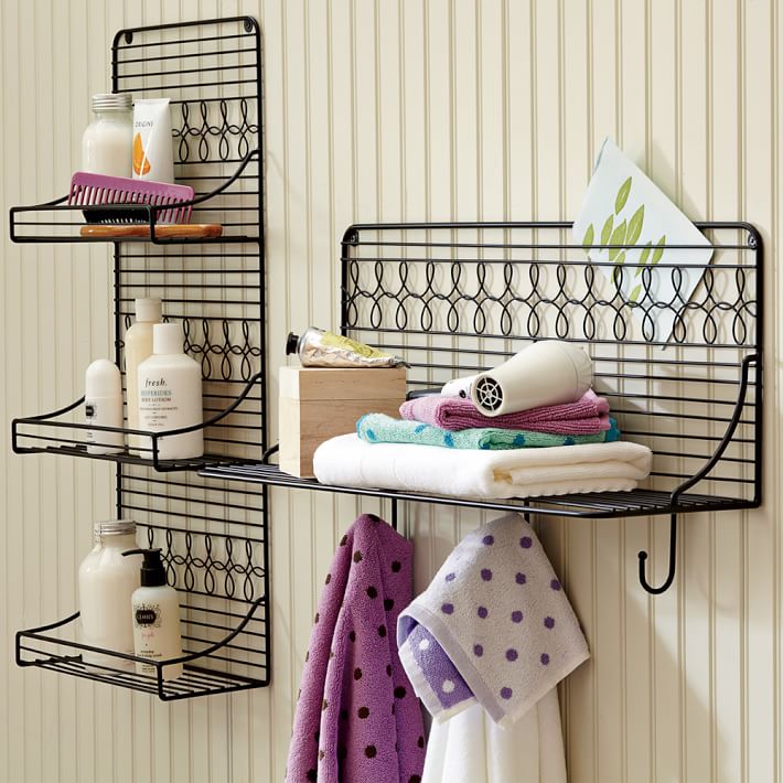 Wire Bath 3-Level Shelf, Black